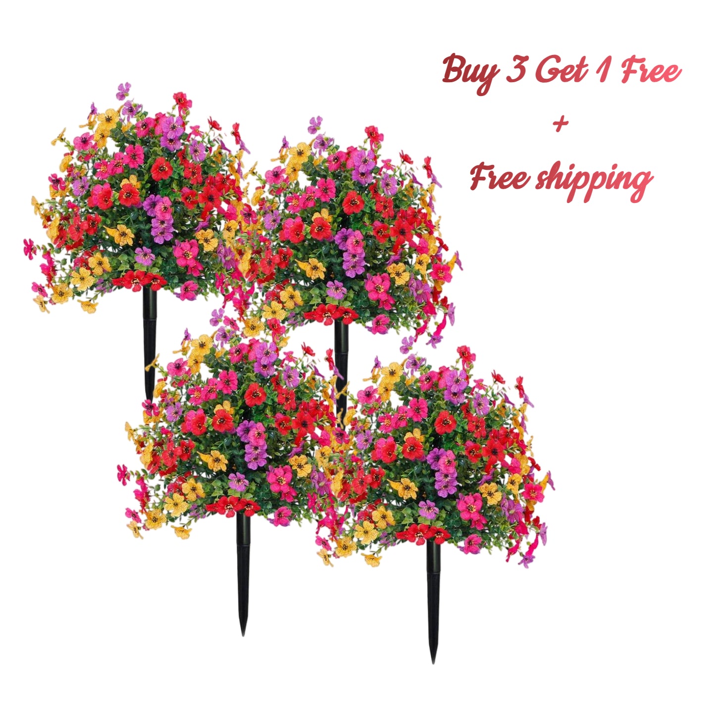Artificial Flowers for Outdoor Indoor Garden Home Decoration, Faux Flower Daisy with Eucalyptus Leaves
