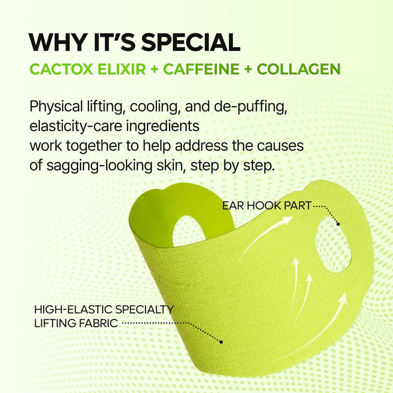 CACTOX V-LIFTING MEWING BAND with Cactus Cooling Reduce Puffiness & Pore Tightening for Visible Pore Care Skin Repair