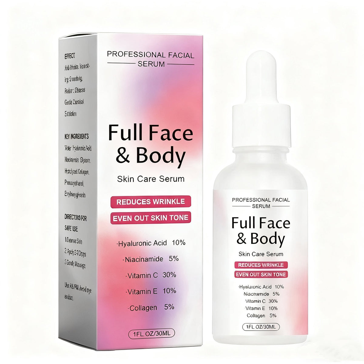 5-in-1 Anti-Aging Serum: Vitamin C Face & Body Serum to Hydrate, Firm & Reduce Wrinkles.