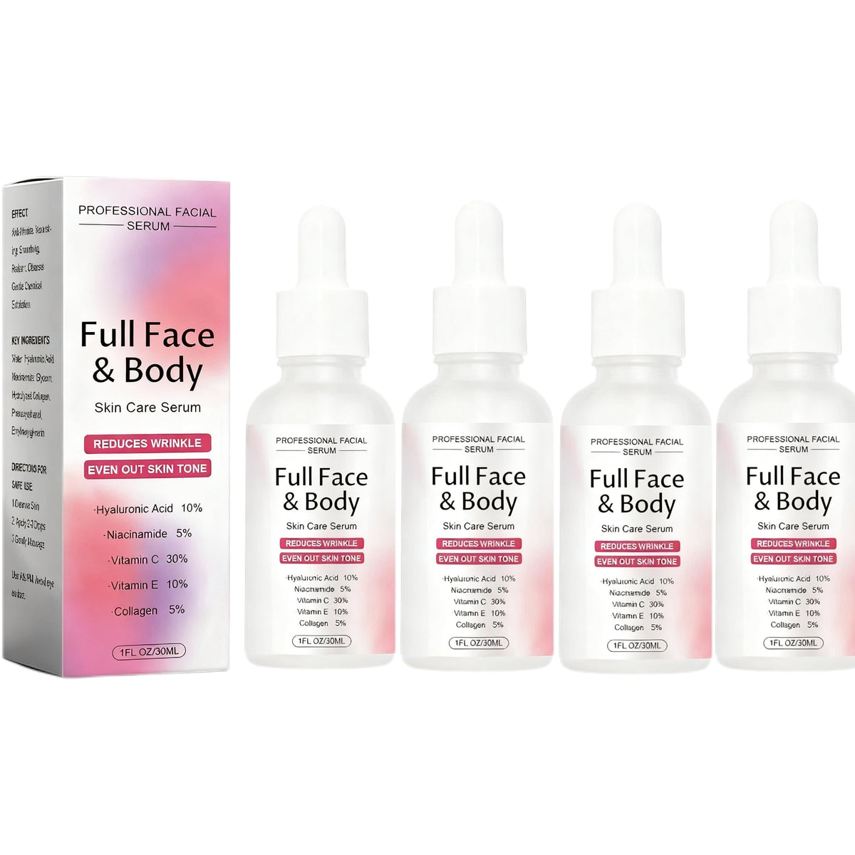5-in-1 Anti-Aging Serum: Vitamin C Face & Body Serum to Hydrate, Firm & Reduce Wrinkles.