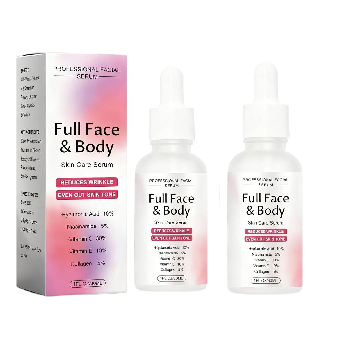 5-in-1 Anti-Aging Serum: Vitamin C Face & Body Serum to Hydrate, Firm & Reduce Wrinkles.