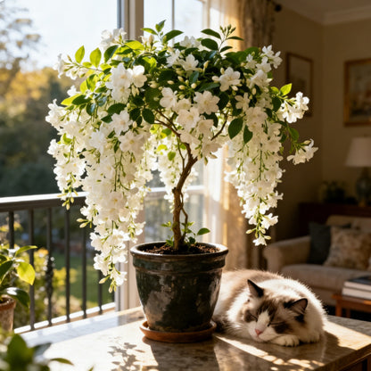 For 50 Non-GMO Climbing Silver Jasmine Seeds - Aromatic Evergreen, Ideal Decor Choice for Garden & Balcony Fragrant