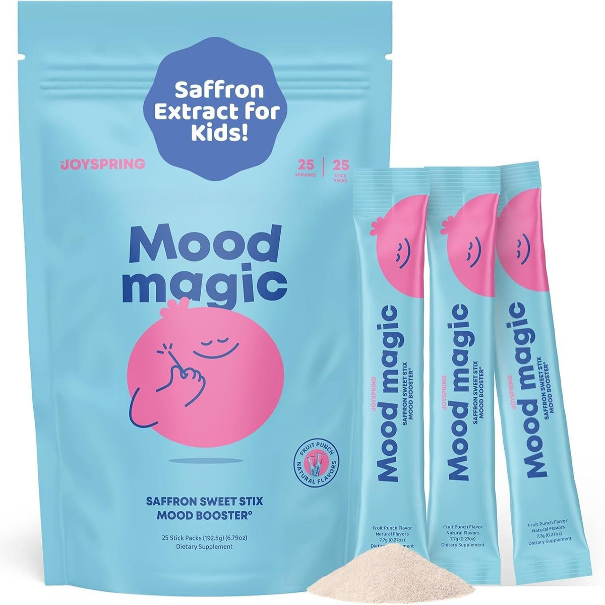 Mood Magic for Kids – Natural Mood Support Pixie Sticks Candy with Saffron Extract, Magnesium Citrate & Vitamin D3