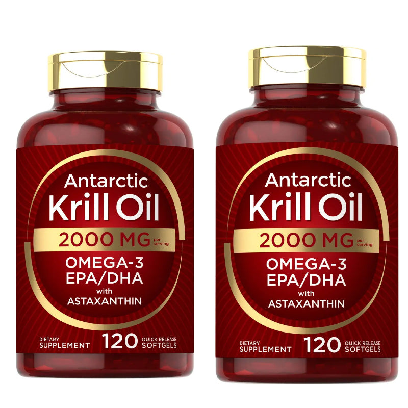 Antarctic Krill Oil 2000 mg | 120 Softgels for Men and Women | Omega-3 with Astaxanthin