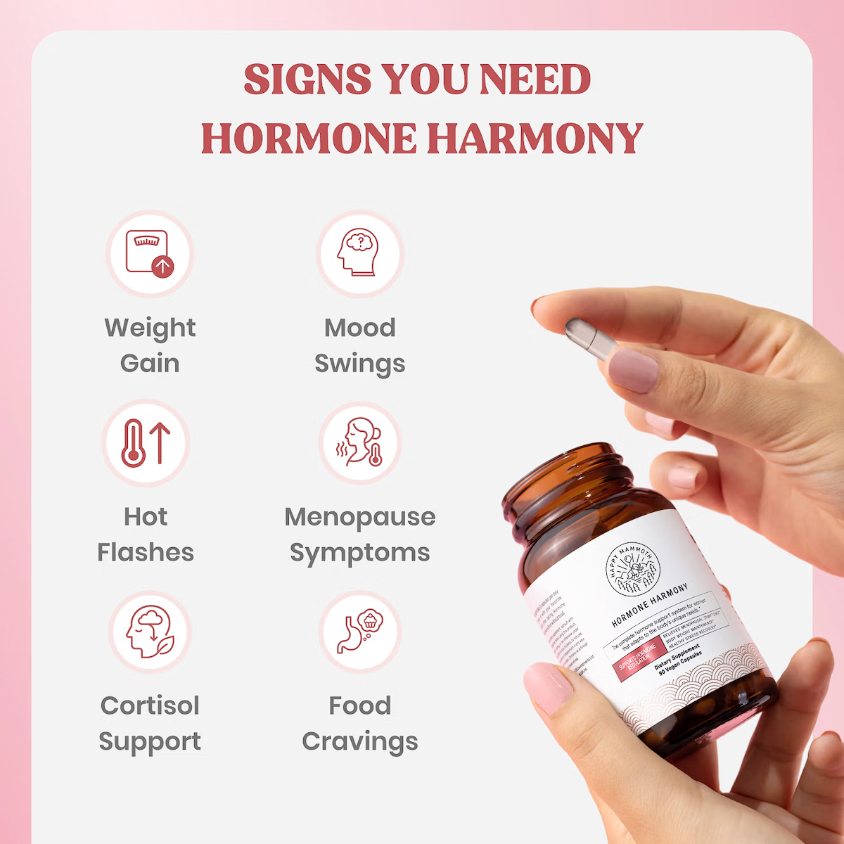 Happy Mammoth Hormone Harmony Natural Hormonal Support for Women 90 Capsules