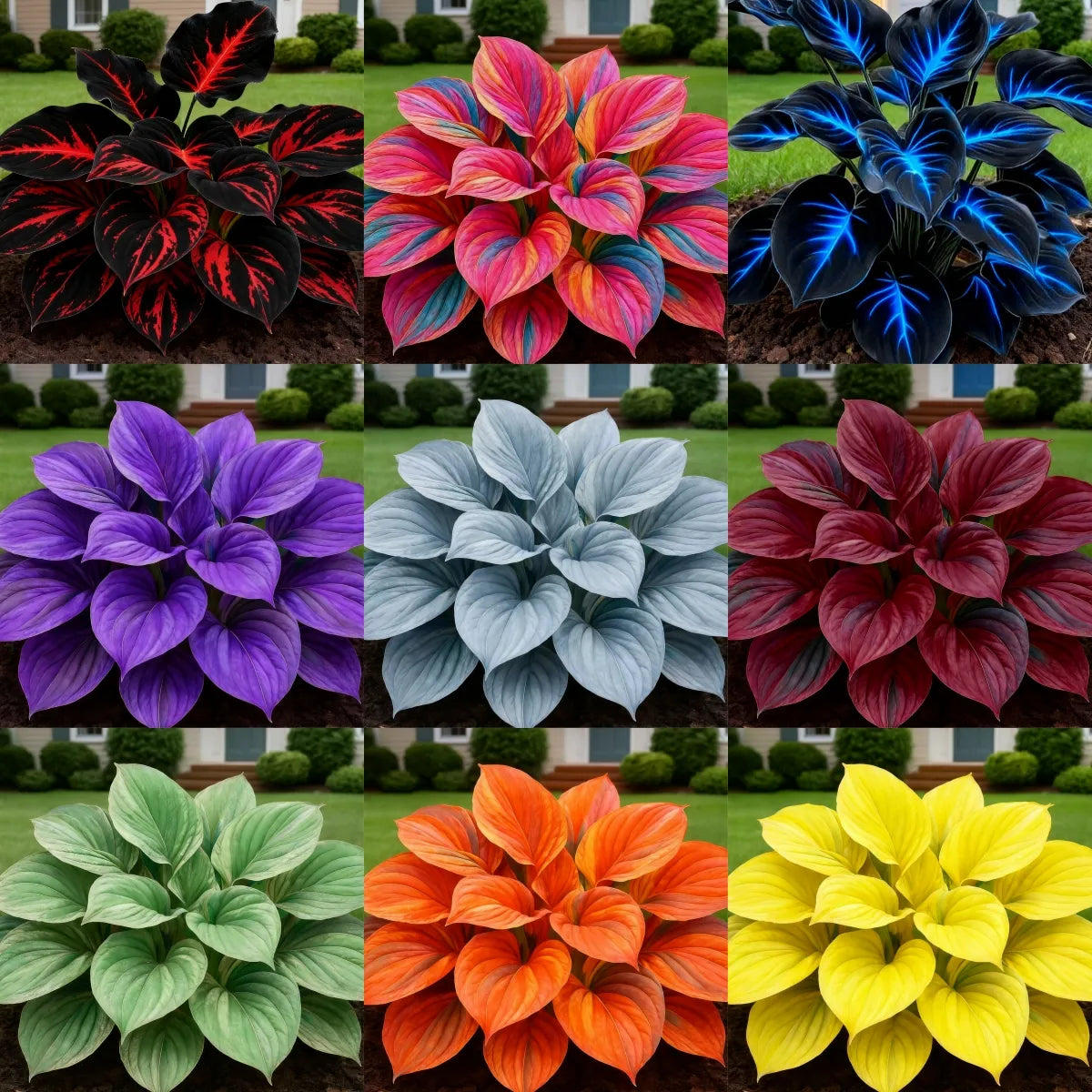 100 Seeds Glow-in-the-Dark Garden Magic: Rare Dark Blue Flame Hostas Seeds