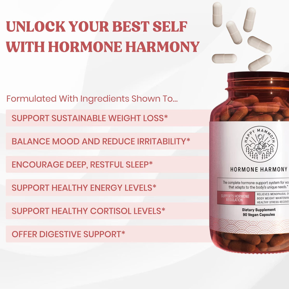 Happy Mammoth Hormone Harmony Natural Hormonal Support for Women 90 Capsules