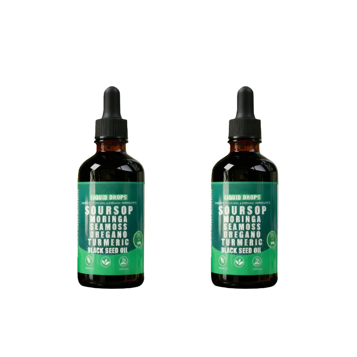 10-in-1 Soursop Superfood Drops | Natural Herbal Essence with Moringa & Turmeric for Holistic Wellness | 100% Organic (60mL)