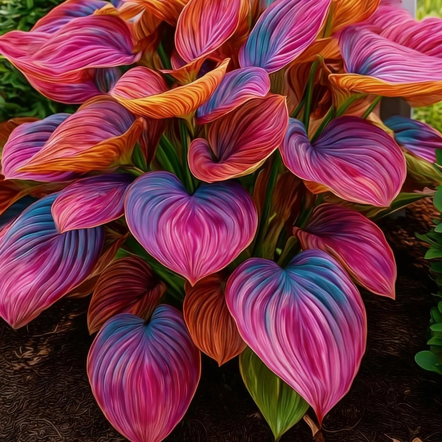 100 Seeds Glow-in-the-Dark Garden Magic: Rare Dark Blue Flame Hostas Seeds