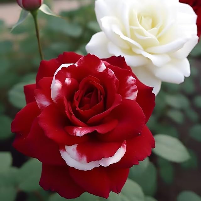 Rare Twin Red White Rose Flower Seeds for Planting - Captivating Blooms Non GMO - Planting Instructions for Easy Grow