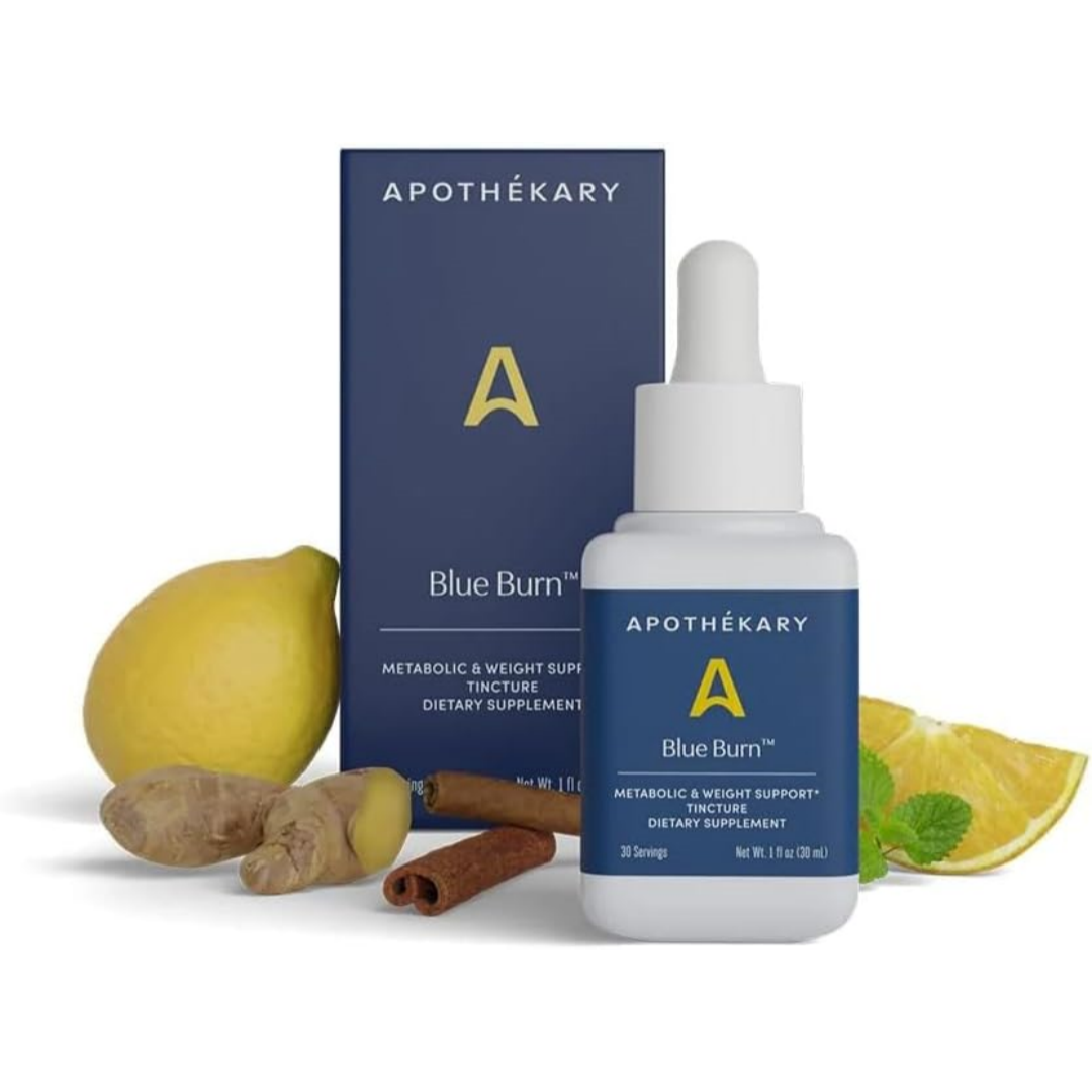 Apothékary Blue Burn Herbal Supplement Liquid Drops | Metabolism and Weight Management Support, Clinically-Tested, 1 Fl Oz, 30 Servings