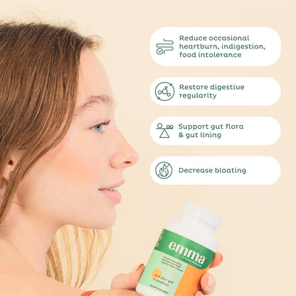 Emma Gut Health Supplement for Gas & Bloating Relief,Leaky Gut Repair,60 Capsule