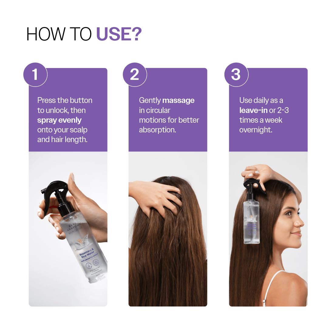 Rosemary Water Spray for Hair Growth & Hair Thickness with Rice Water |100% Natural Extract | Soft & Smooth Hair| Controls Hairfall| Non-Greasy & Fast Absorbing | 200ml