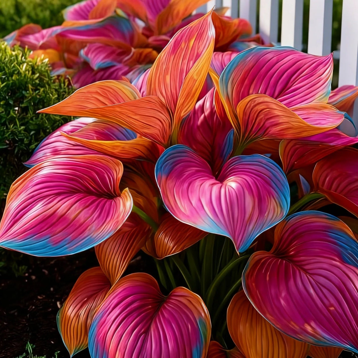 100 Seeds Glow-in-the-Dark Garden Magic: Rare Dark Blue Flame Hostas Seeds
