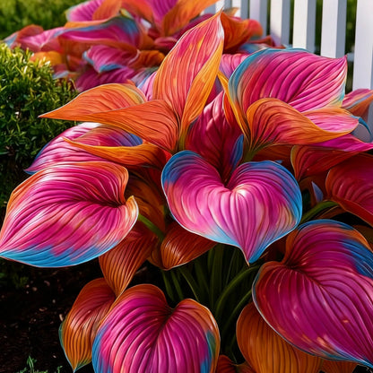 100 Seeds Glow-in-the-Dark Garden Magic: Rare Dark Blue Flame Hostas Seeds