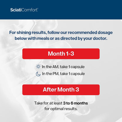 Spine and Disc Support Supplement Sciatic Nerve Health Support - VIT D3 K2, Magnesium, Palm Collagen - 60Capsules