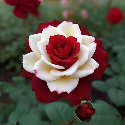 Rare Twin Red White Rose Flower Seeds for Planting - Captivating Blooms Non GMO - Planting Instructions for Easy Grow