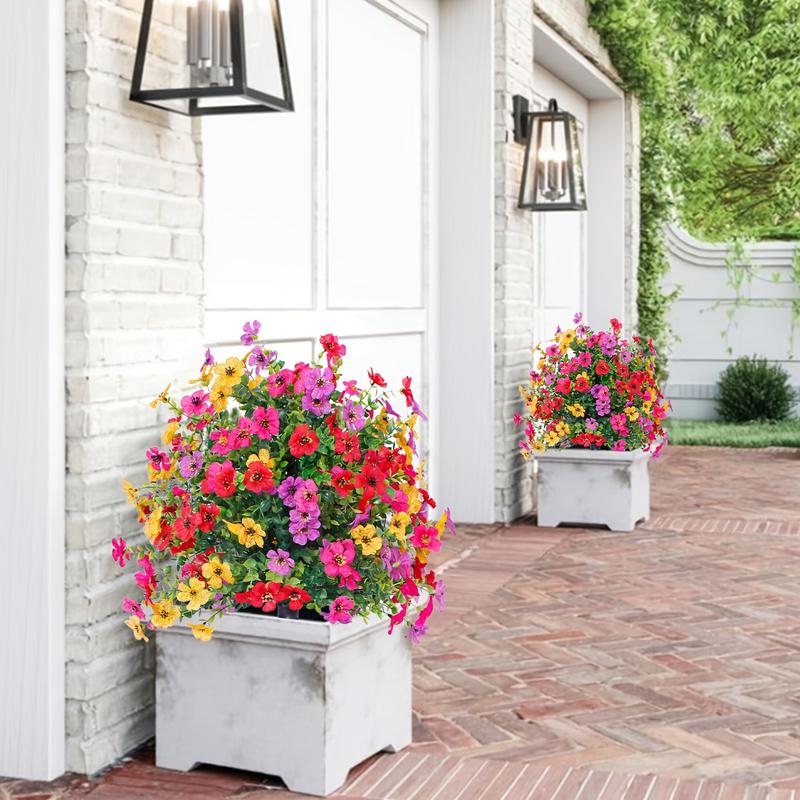 Artificial Flowers for Outdoor Indoor Garden Home Decoration, Faux Flower Daisy with Eucalyptus Leaves