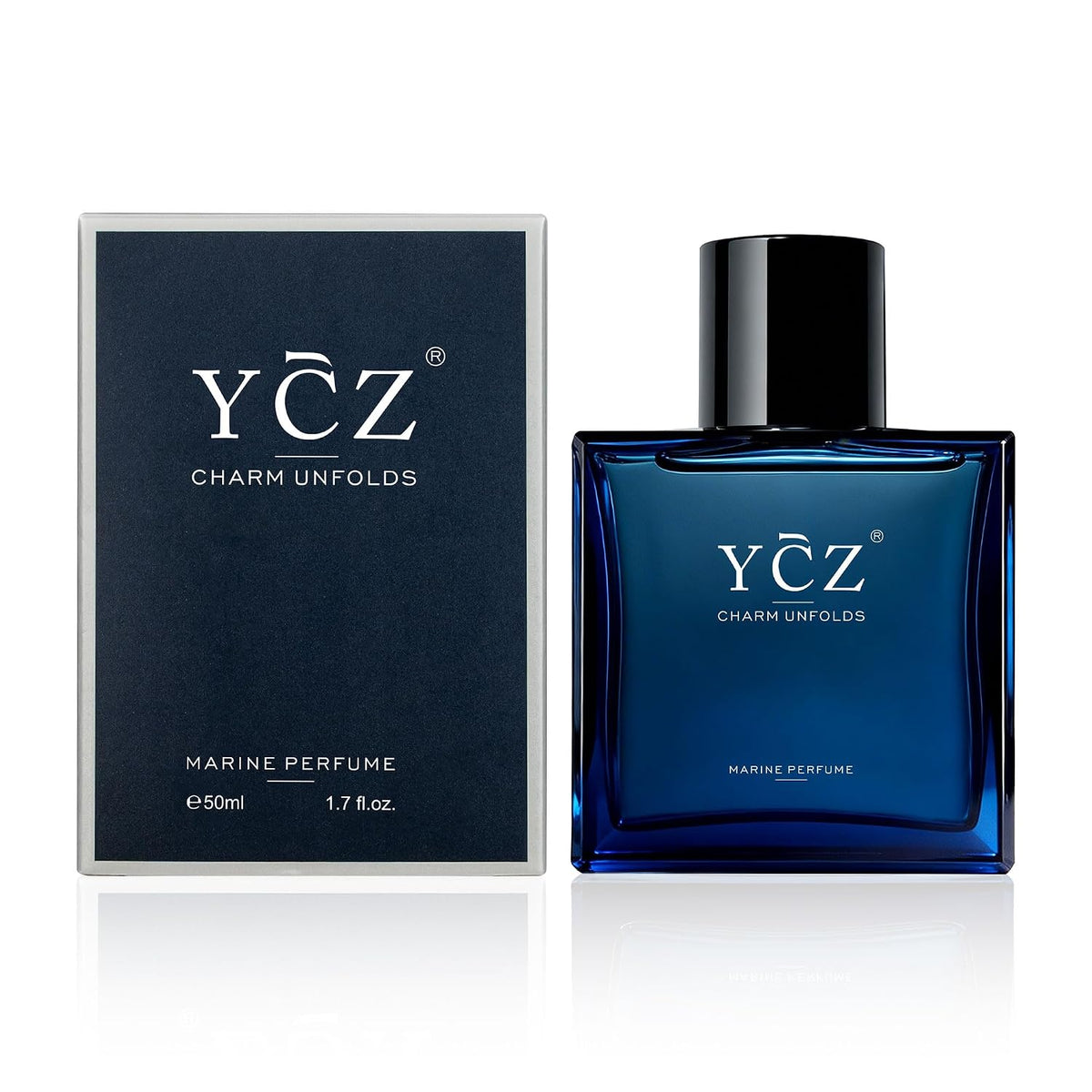 2PC Midnight Marine Cologne for Men, Marine Woody Eau de Parfum, 1.7 Fl Oz