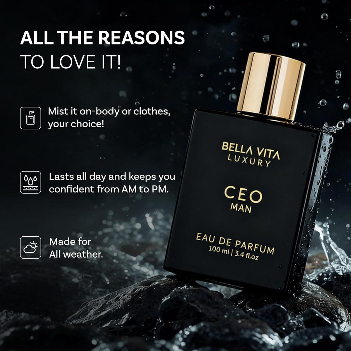 CEO MAN Eau de Parfum | 100 ml (3.4 fl.oz.) | Perfume for Men | Mandarin, Lemon, Lavender, and Vetiver Notes | Long Lasting Men's Fragrance