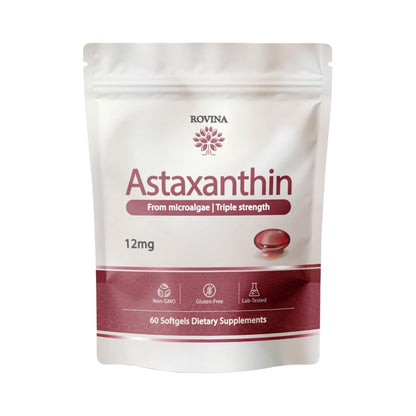 ROVINA Astaxanthin 12mg Softgels, Antioxidant Supplement Support, 60 Count