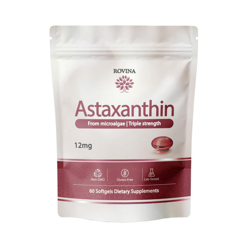 ROVINA Astaxanthin 12mg Softgels, Antioxidant Supplement Support, 60 Count