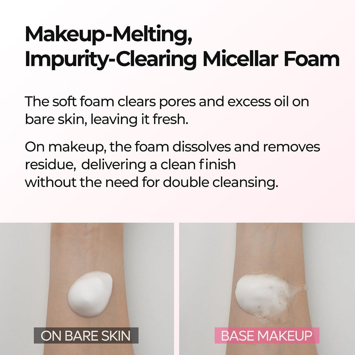 Melting Bubble Foaming Cleanser - Micellar Makeup Remover Face Wash, No Double Cleansing Needed, Gentle Foam Cleanser for Sensitive Skin, K-Beauty