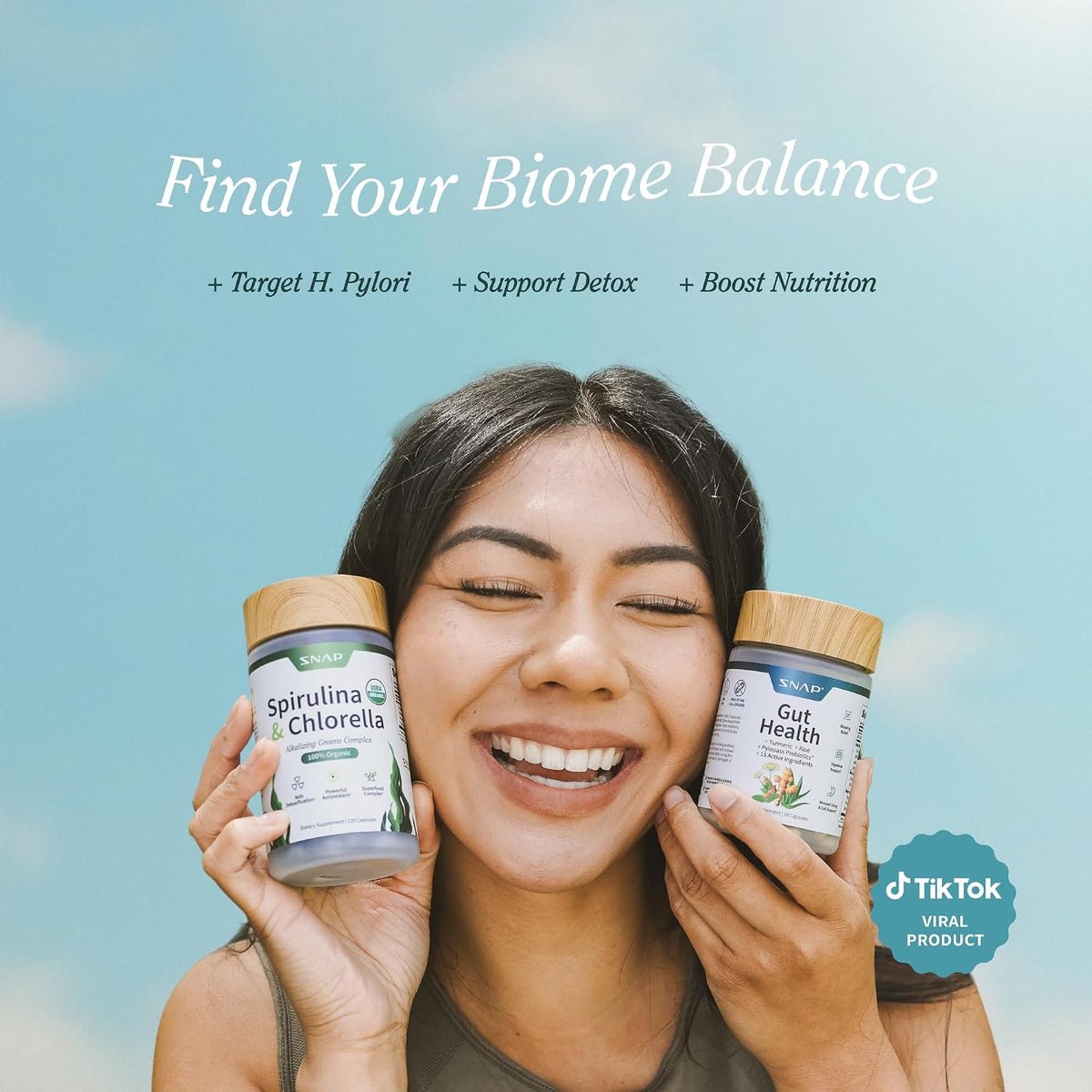 Supplements Gut Health Supplement & Organic Spirulina Chlorella Bundle | Supports Digestion, Detox, Energy & Immune Health, 50 + 120 Vegan Capsules 30-Day Supply