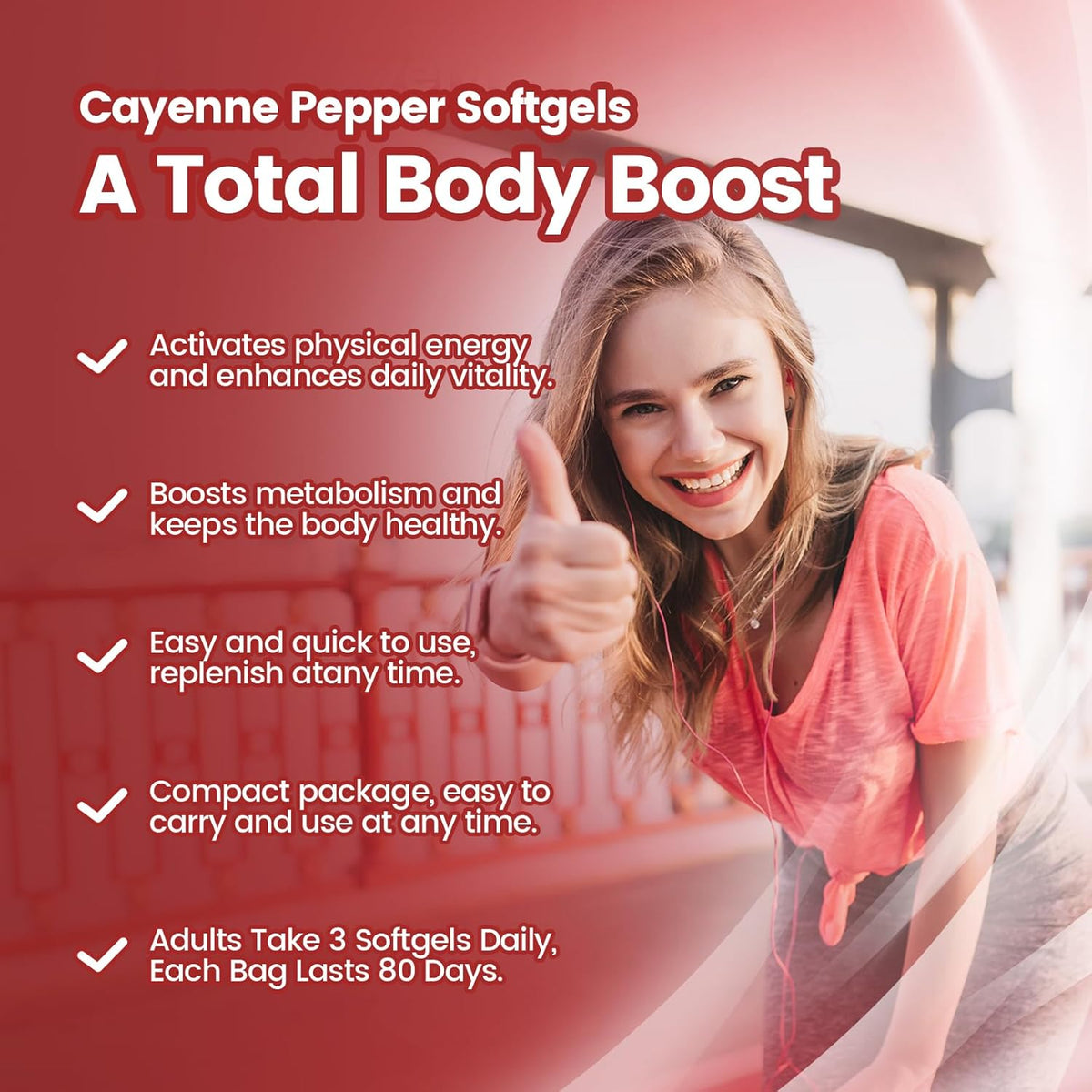 (54.99/3PC)Cayenne Pepper Softgels Supplement, Supports Leg Vein, Heart and Blood Vessel Health, with Vitamin E D3+K2 and Beetrootand Others(3PACKS)
