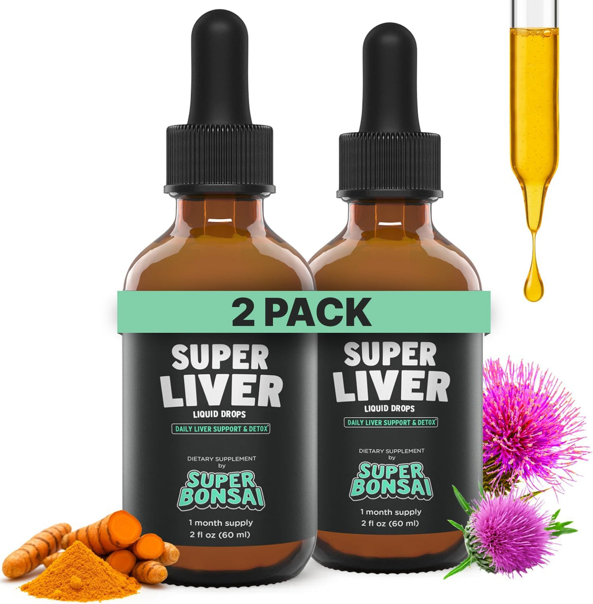 Super Liver Support with Milk Thistle All-Natural Liver Cleanse, Detox & Repair  Month Supply