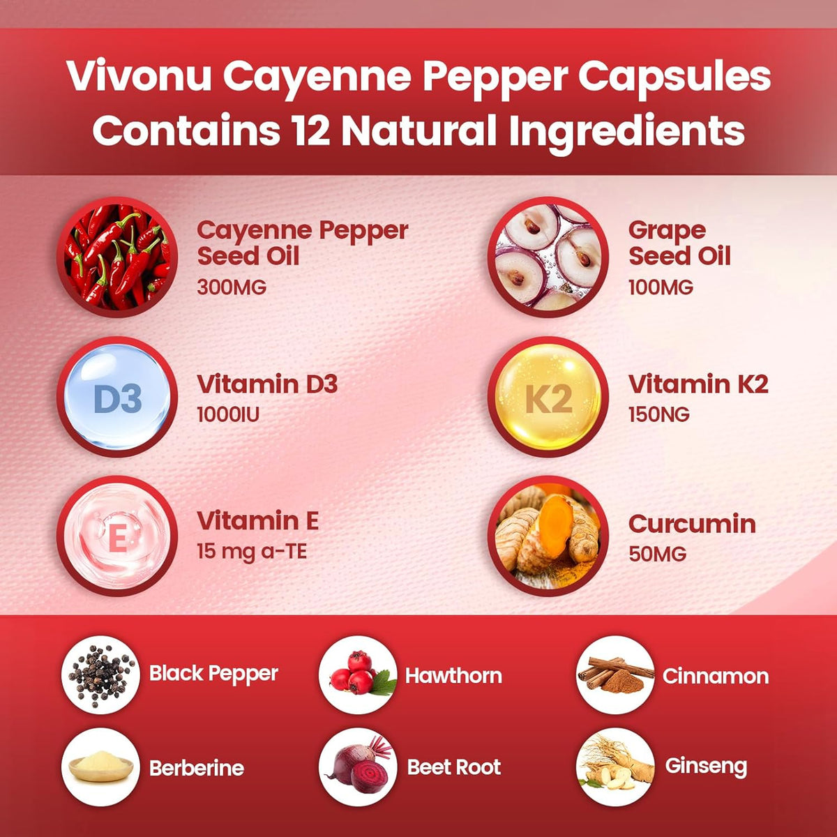 (54.99/3PC)Cayenne Pepper Softgels Supplement, Supports Leg Vein, Heart and Blood Vessel Health, with Vitamin E D3+K2 and Beetrootand Others(3PACKS)