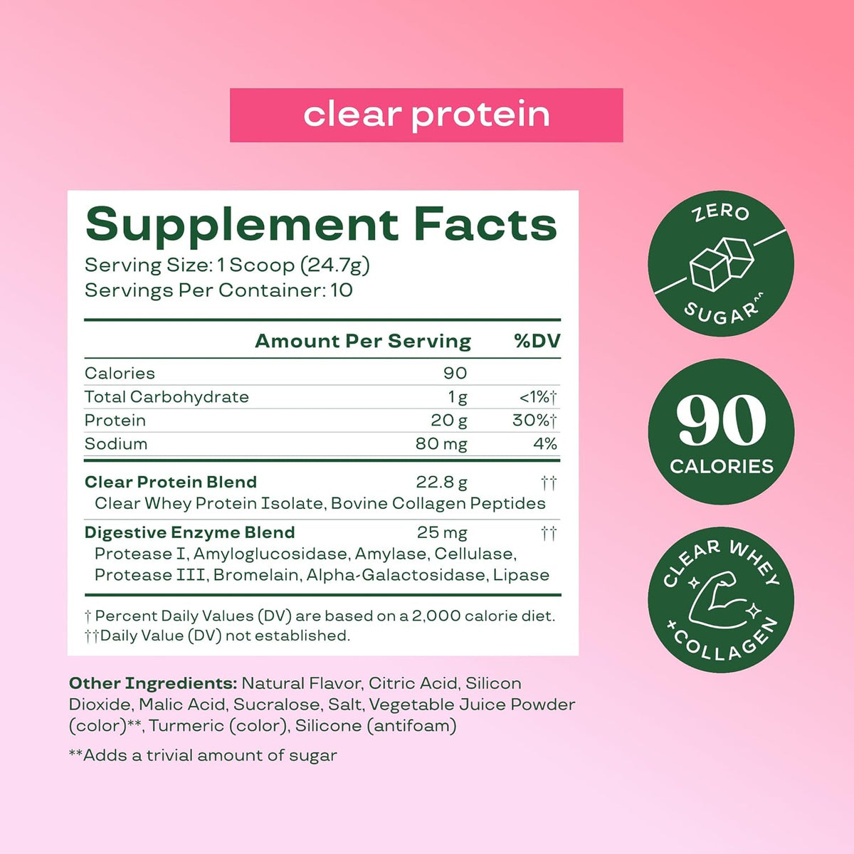 Bloom Nutrition Clear Whey Protein, Strawberry Watermelon, 10 Servings