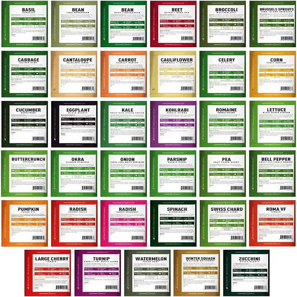 Survival Vegetable Seeds Garden Kit Over 16,000 Seeds Non-GMO and Heirloom, Great for Emergency Bugout Survival Gear 35 Varieties Seeds for Planting Vegetables.