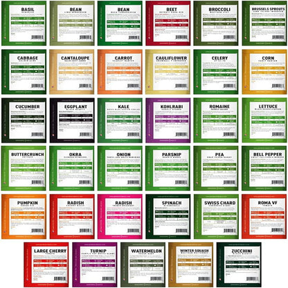 Survival Vegetable Seeds Garden Kit Over 16,000 Seeds Non-GMO and Heirloom, Great for Emergency Bugout Survival Gear 35 Varieties Seeds for Planting Vegetables.