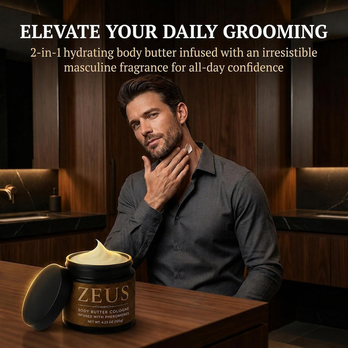 Zeus Body Butter Cologne for Men, Moisturizing Body Butter - 100g