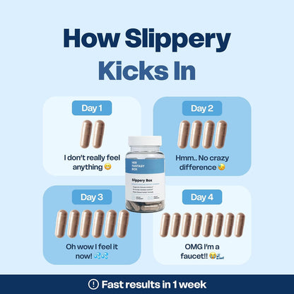 Her Fantasy Box | Slippery Box | Fast-Acting Slippery Elm Capsules for Feminine Wellness & Intimate Moisture Support – 60 Vegan Capsules