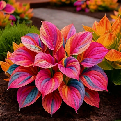 100 Seeds Glow-in-the-Dark Garden Magic: Rare Dark Blue Flame Hostas Seeds