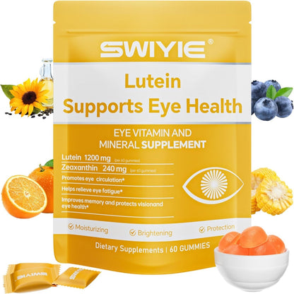 Lutein Gummies for Eye Health Vision Support Eye Vitamins | Blueberry Flavor | 60 Gummies