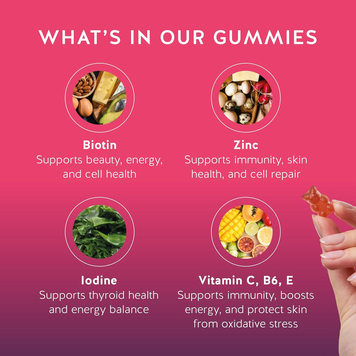 Bears with Benefits Biotin 5,000 mcg Hair Growth Gummies (30 GUMMIES)