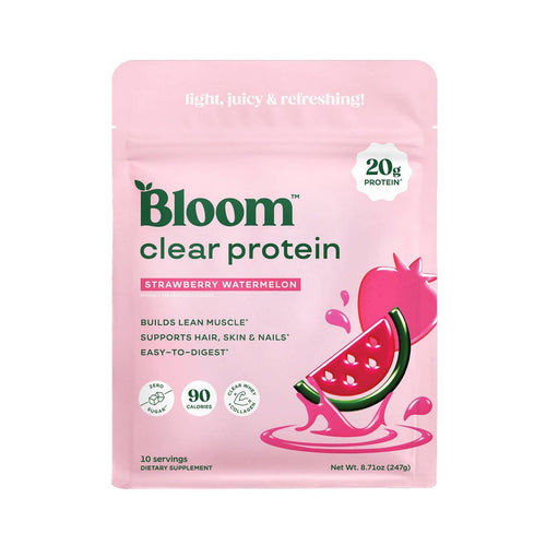 Bloom Nutrition Clear Whey Protein, Strawberry Watermelon, 10 Servings