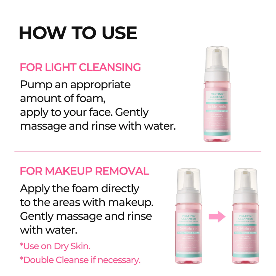 Melting Cleanser - Hypoallergenic Makeup remover with Quick Bubble, Deep Pore Cleansing for all skin type, 150ml