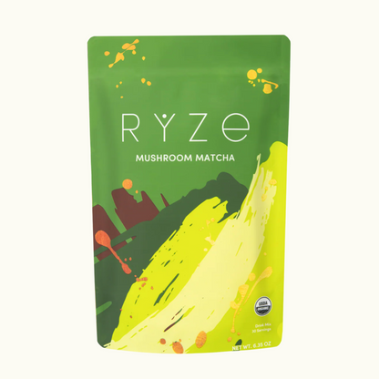 RYZE Mushroom Matcha Starter Kit, 6 Adaptogenic Mushrooms, 60 Servings