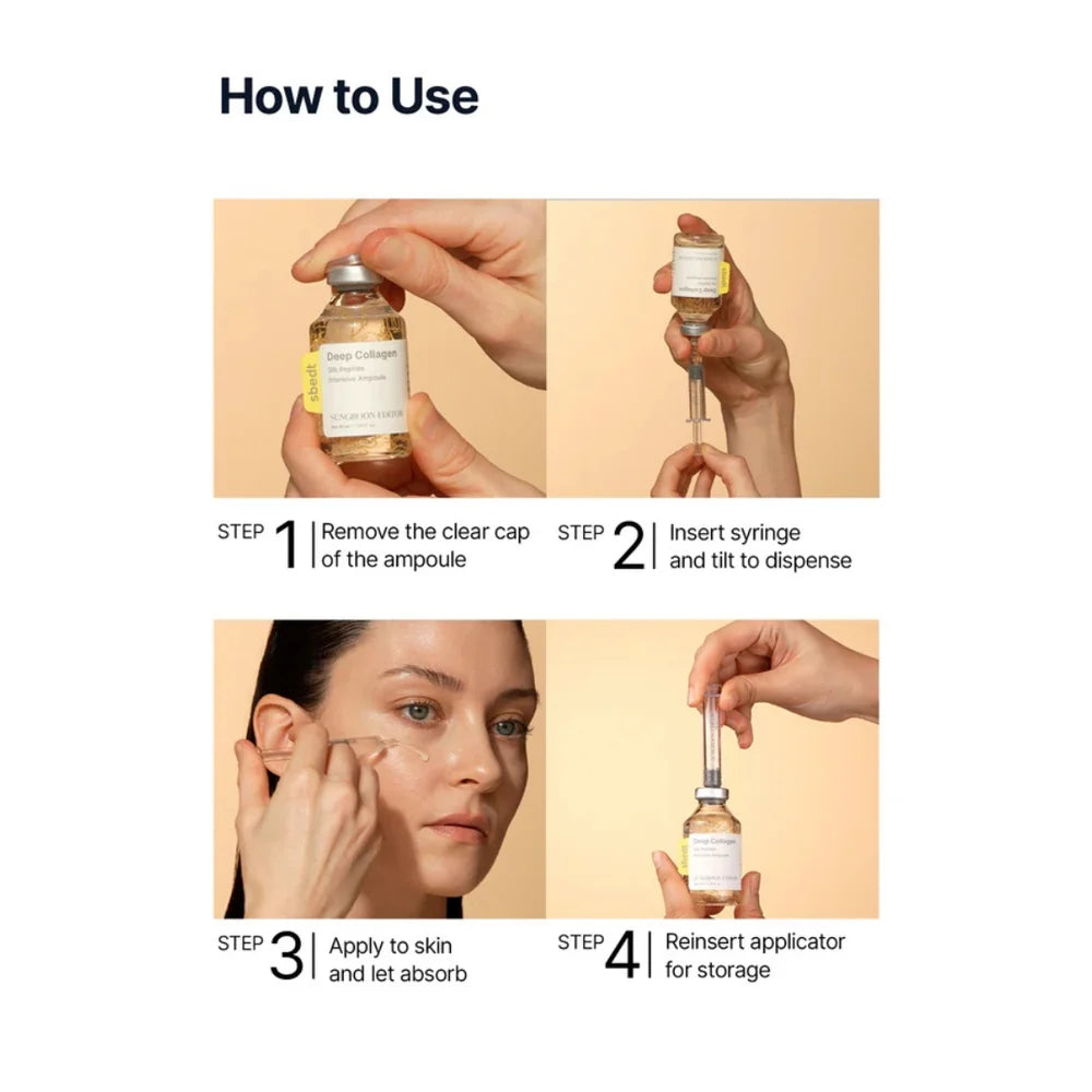 Intensive Silk Peptide Ampoule, Copper Peptides Serum for Face with Collagen & Multi Peptides, Hydrating Korean Skincare Facial Serum for Smooth-Looking Skin, 1.35 fl oz