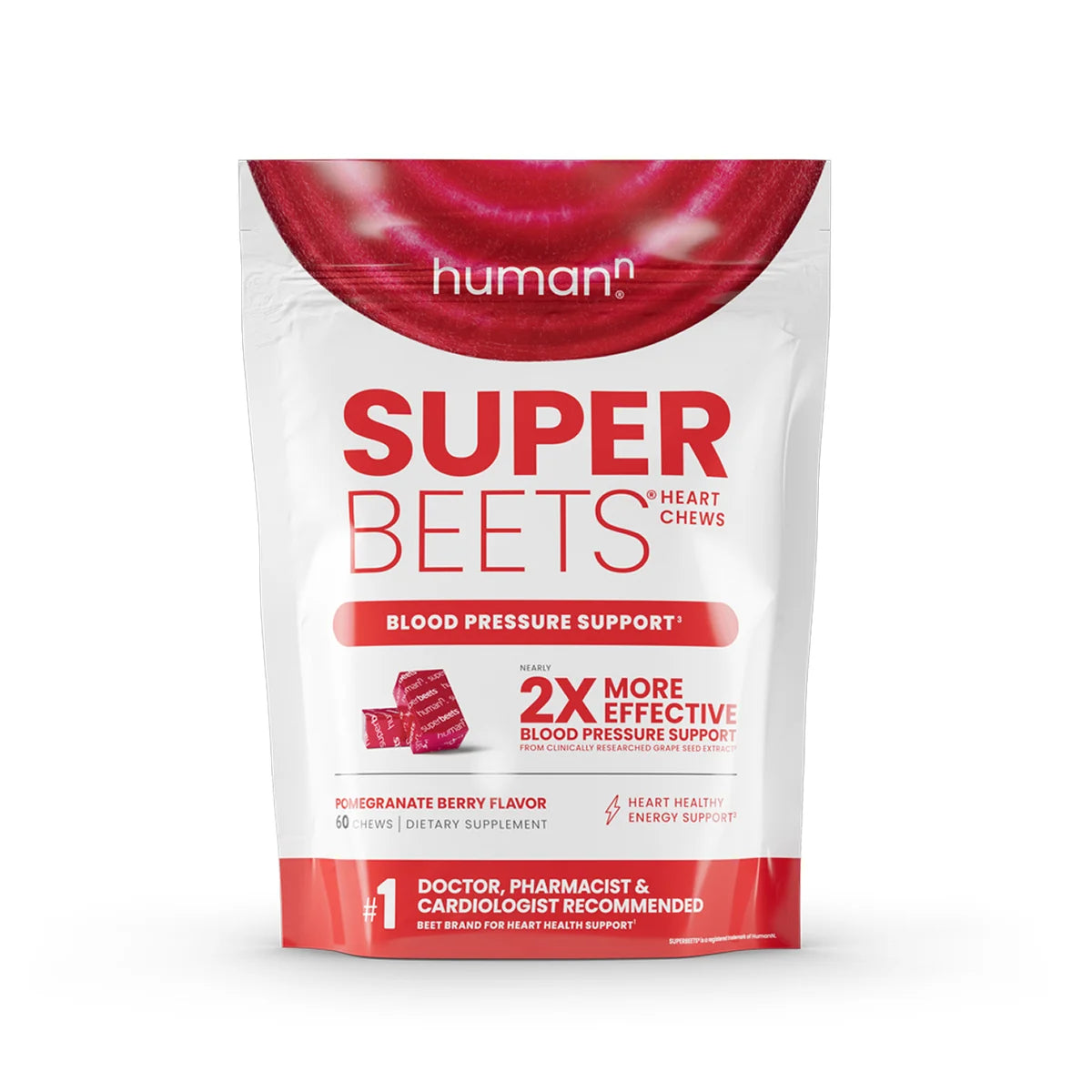 HumanN, SuperBeets Heart Chews Pomegranate Berry 60 Chews