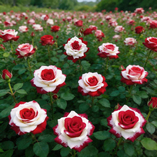 Rare Twin Red White Rose Flower Seeds for Planting - Captivating Blooms Non GMO - Planting Instructions for Easy Grow