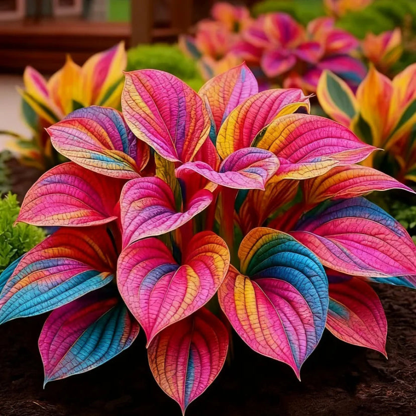 100 Seeds Glow-in-the-Dark Garden Magic: Rare Dark Blue Flame Hostas Seeds