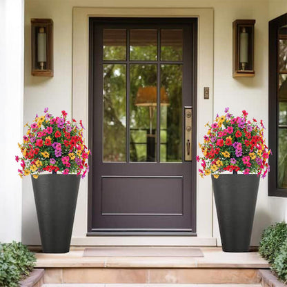 Artificial Flowers for Outdoor Indoor Garden Home Decoration, Faux Flower Daisy with Eucalyptus Leaves
