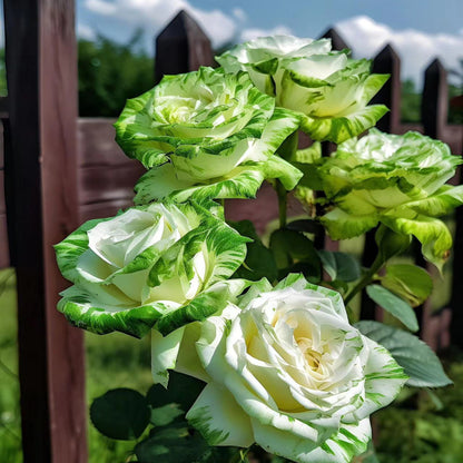 🤍Rare White and Green Twin Roses💚