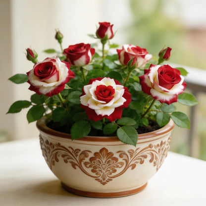 Rare Twin Red White Rose Flower Seeds for Planting - Captivating Blooms Non GMO - Planting Instructions for Easy Grow