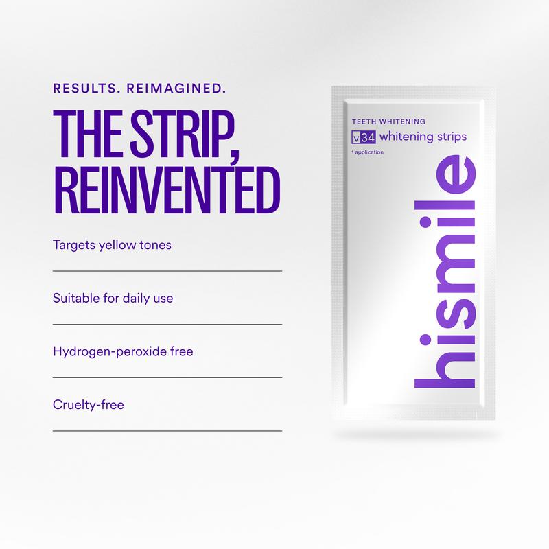 Hismile V34 Whitening Strips, Purple Tooth Whitening, Combining Whitening and Colour Correction
